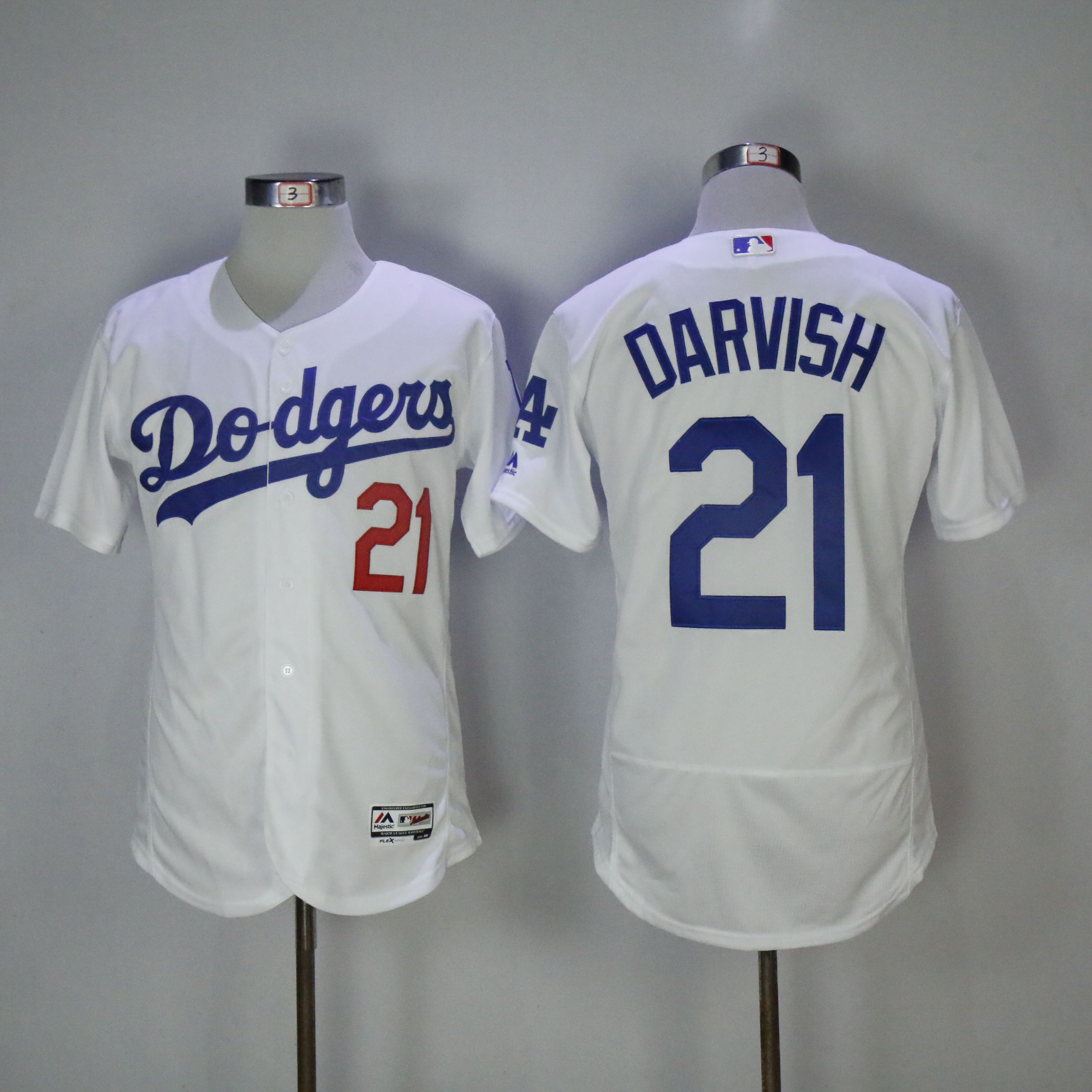 Men Los Angeles Dodgers #21 Darvish White Elite MLB Jerseys->los angeles dodgers->MLB Jersey